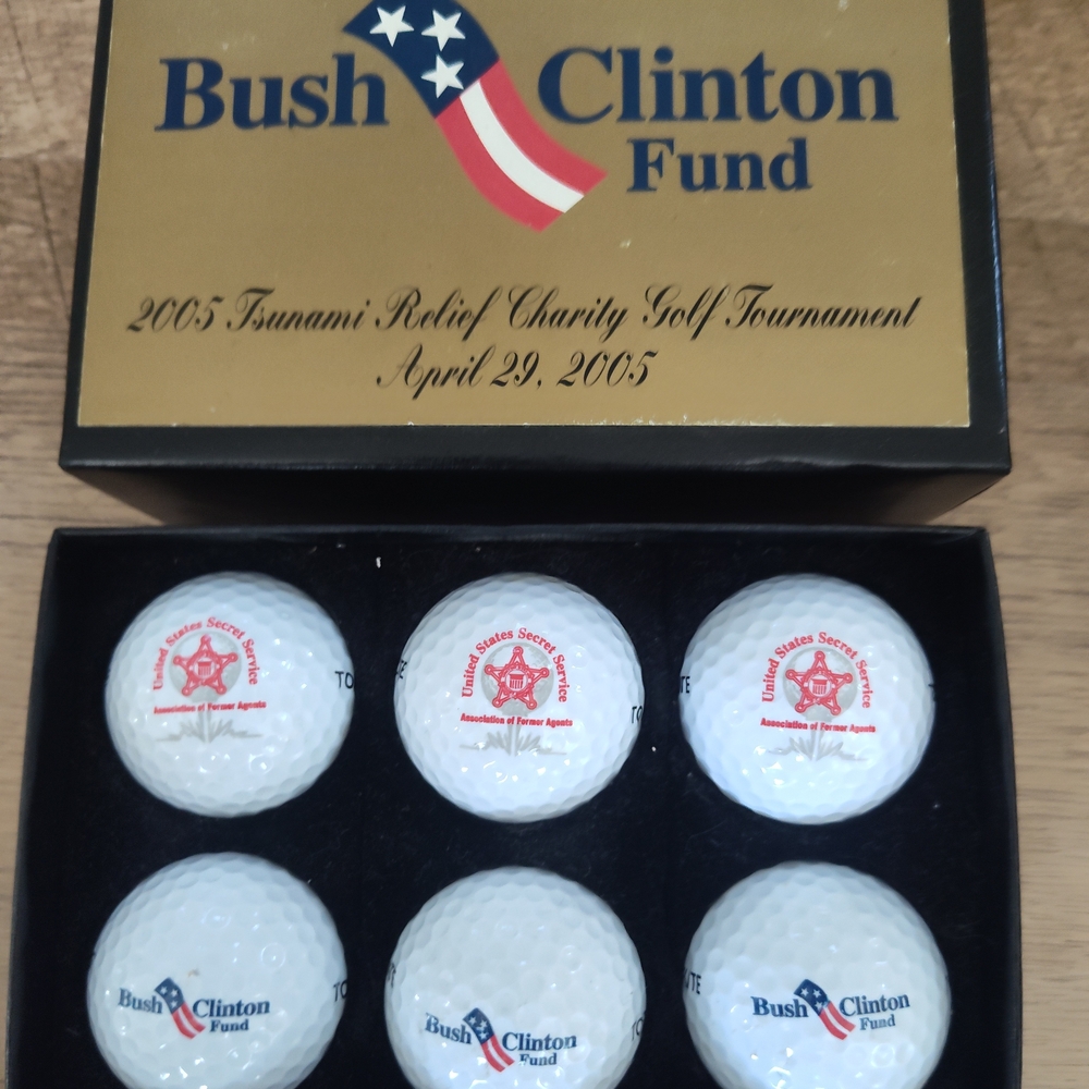 Bush Clinton Fund Golf Balls Set 2005 Tsunami Relief Charity Golf Tournament